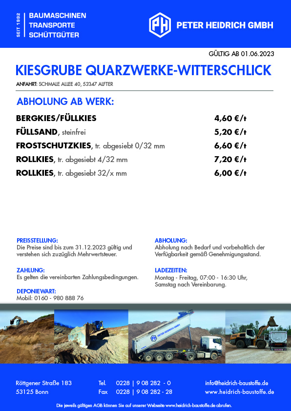 peter heidrich preisliste 2023